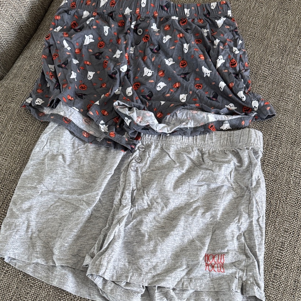 Halloween Ghost and Pumpkin Pajama Shorts